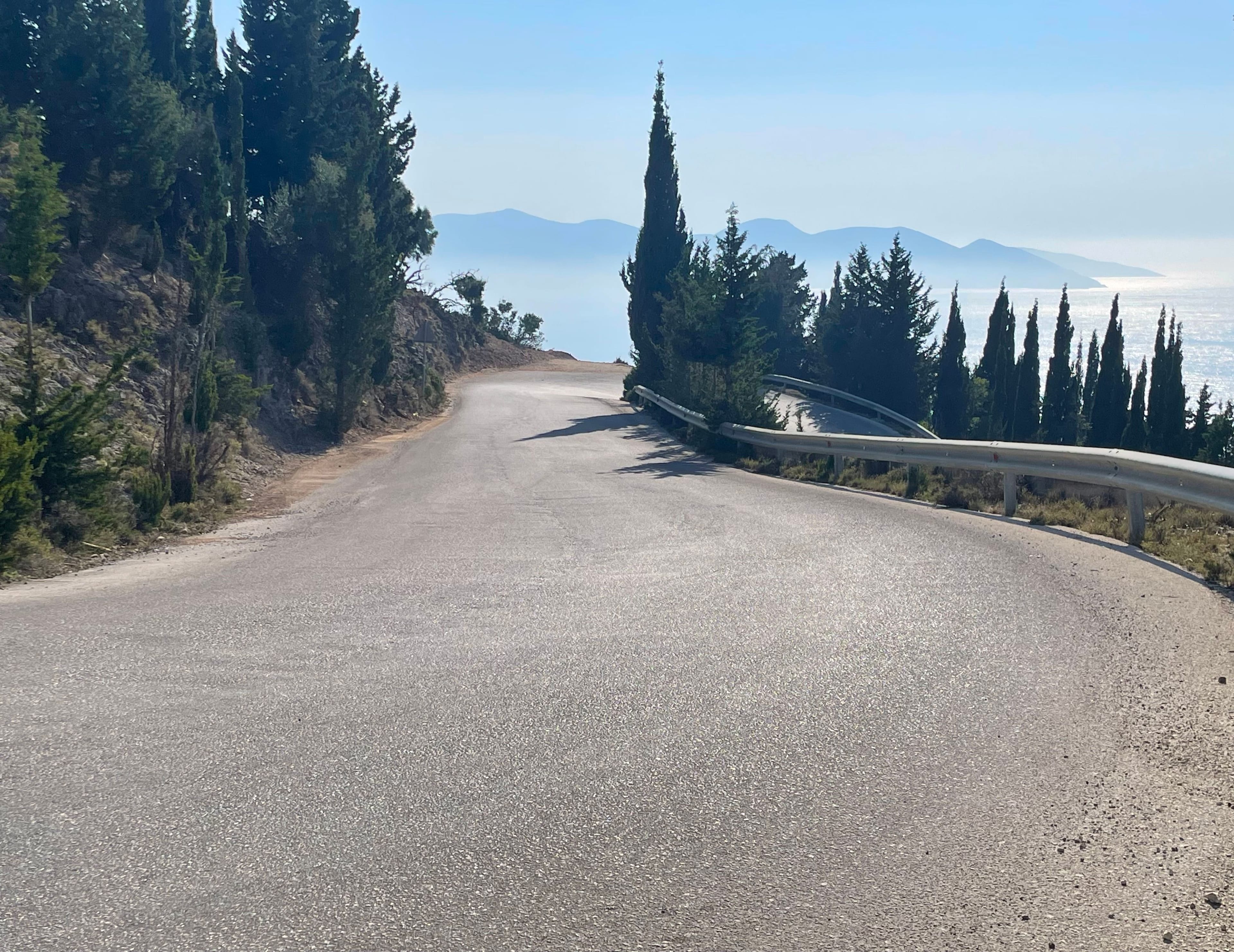 Road to Assos, in Cephalonia, Greece.